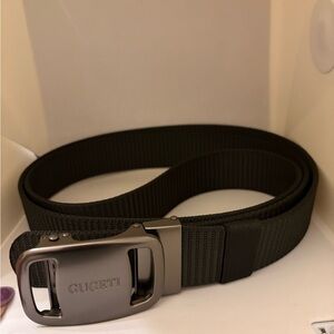 Gugeti Black Men's Belt with Gunmetal Buckle